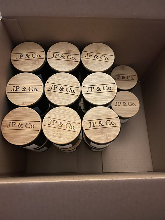 JP&CO Candles in a box on a gift card
